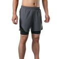 thumbnail image 5 of Traning 2-In-1 Men Running Shorts With Towel Loop Pockets Quick Dry Exercise Shorts For Training Gym Workout, 5 of 7