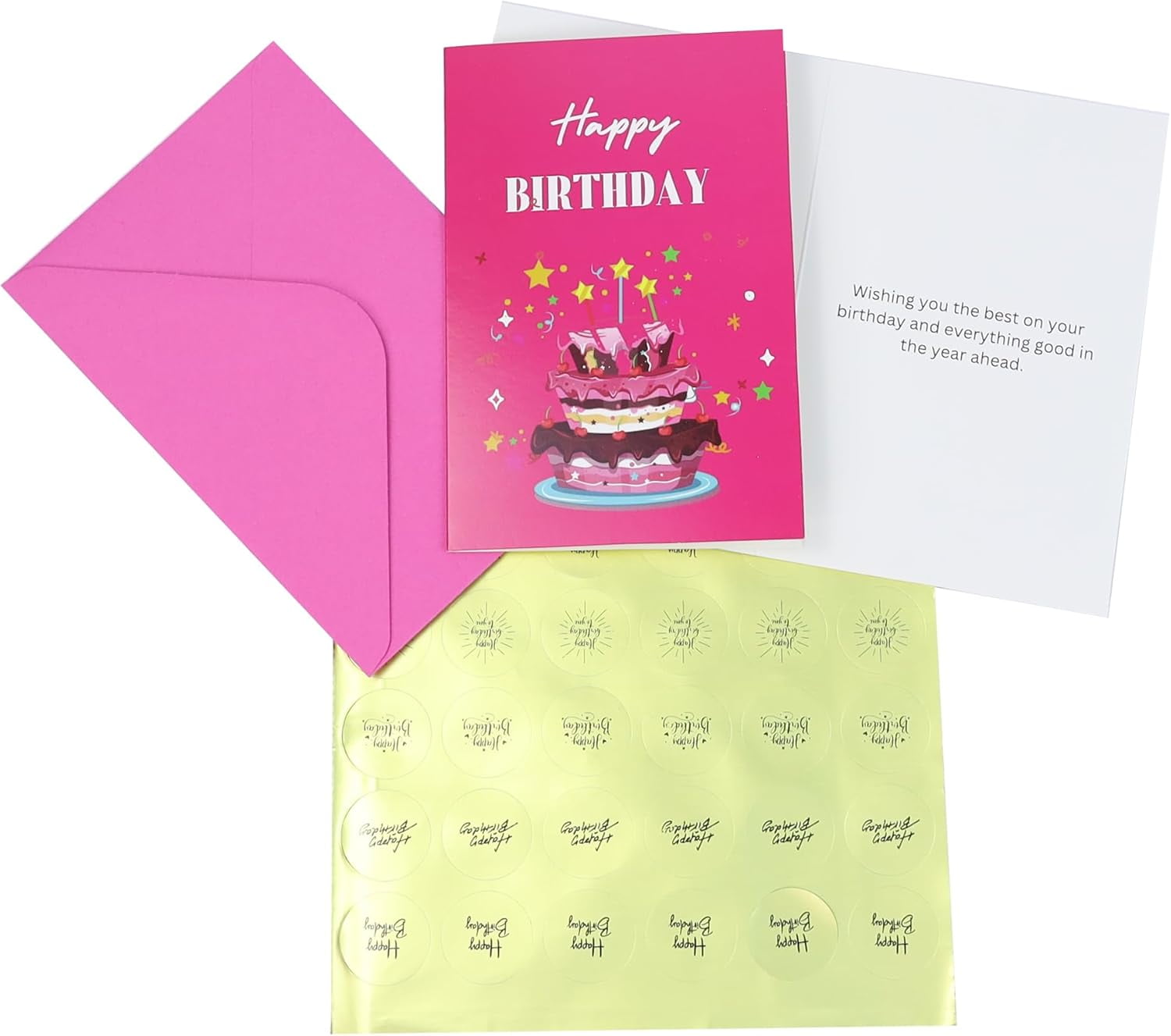 Dessie 80 Happy Birthday Greeting Cards with Unique Designs and Birthday Wishes, 4” x 6”