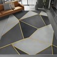 thumbnail image 3 of Area Rugs 6 X 9 ft Washable, Simple Geometric Lines Non-Skid Low Pile Indoor Carpet for Living Room Bedroom Office Backyard Decor, Grey Printed Outdoor Rug, 3 of 7