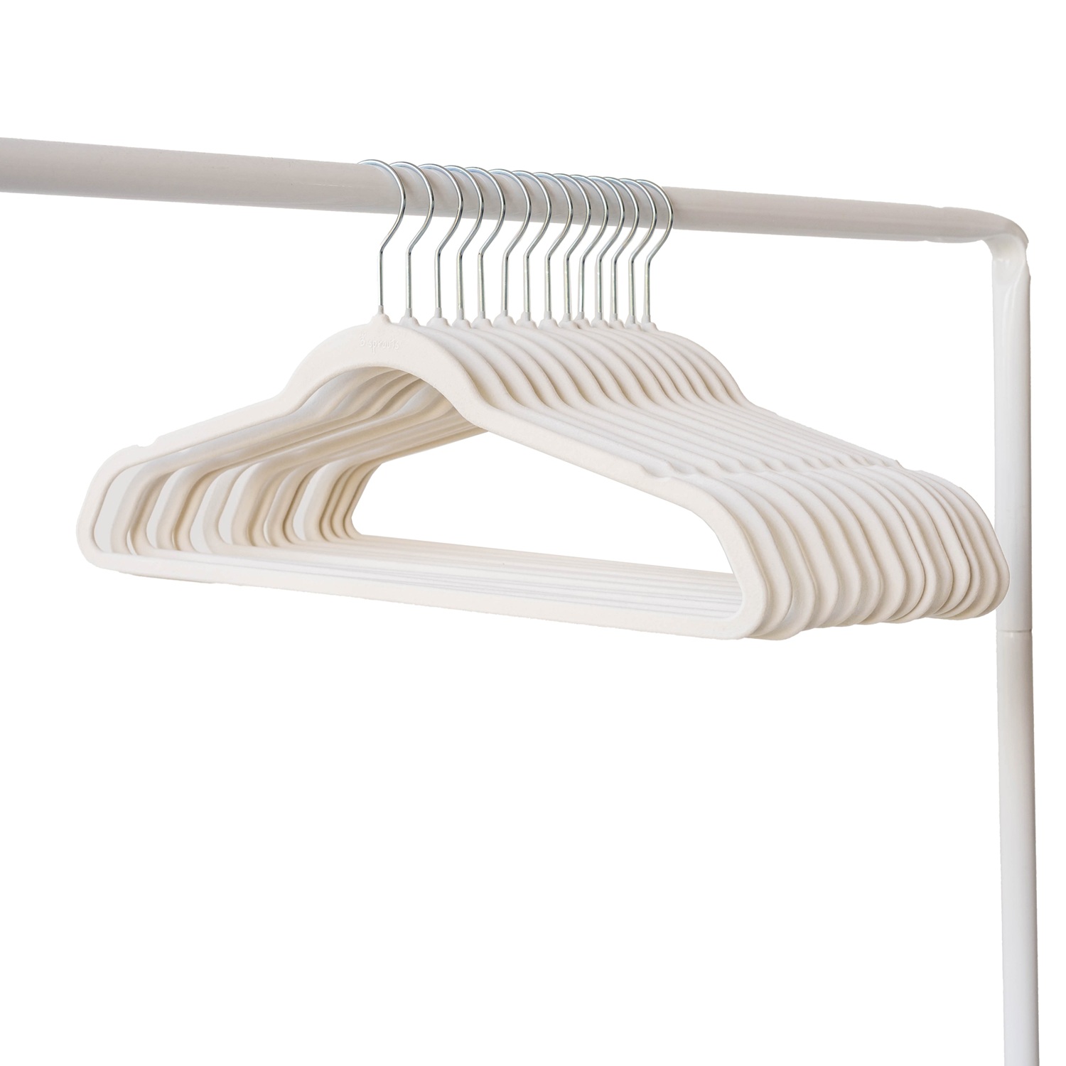 3 Sprouts Adult Velvet Hanger/Cream (Set of 30)