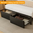 thumbnail image 5 of Dyzmo Full Size Bed Frame with 45.1" High LED Storage Headboard Shelf, Bed Metal Platform, Black, 5 of 9