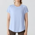 thumbnail image 2 of OSOLU Breathable O-Neck Casual T-Shirt Tshirts Tee For Women Summer Sports Wear Lightweight Comfortable Solid Color Hollow Out Design Versatile Dailywear, 2 of 7