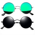 thumbnail image 1 of Gafas de Sol Joopin Redondas Polarizadas UV400 Negra y Verde, 1 of 6
