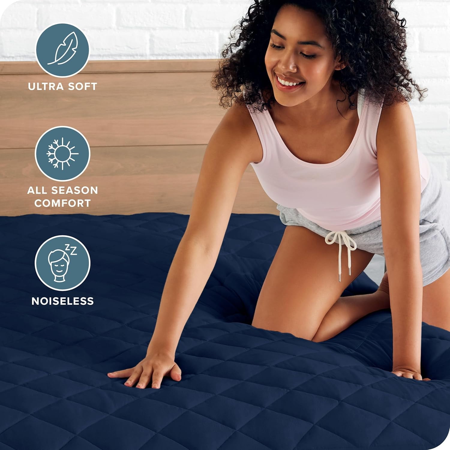 Twin XL Size Waterproof Mattress Pad Protector, Breathable Quilted Mattress Cover Noiseless Waterproof Fitted Sheet Mattress Topper Up to 21" Deep Pocket