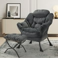 thumbnail image 6 of Avocahom Lazy Chair with Ottoman,Thick Padded Modern Accent Armchair,Upholstered Leisure Sofa Chair with armrest,Reading chair with Footstool for bedroom,living room, 6 of 8