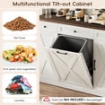 thumbnail image 5 of Farmhouse Kitchen Pantry Cabinet with Trash Can Storage, 47" Extra Wide Kitchen Hutch with Power Outlet, Tall Coffee Bar Station with 3 Drawers & Spice Racks, 5 of 10