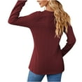 thumbnail image 5 of WXLWZYWL Womens Long Sleeve Knit Sweaters Button Up Henley V Neck Collared Batwing Pullover Sweater Basic TeesCasual Loose Ribbed Jumper Tops, 5 of 5