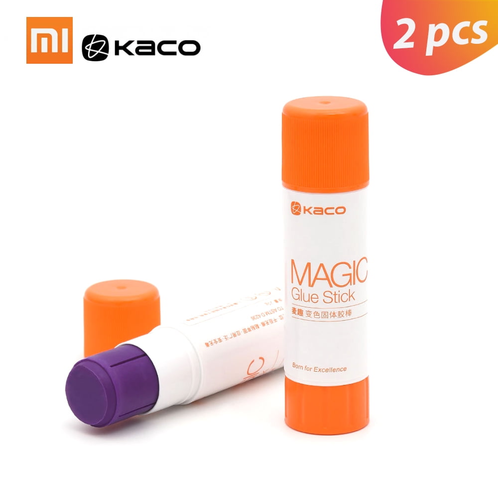 2Pcs Kaco Solid Glue Stick Color-changing Glue Student Strong Adhesives Paper Sticker Stationery School Office Supplies