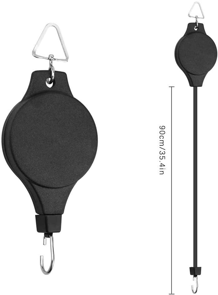 Adjustable Plant Pulley Retractable Hanging Planters Flower Basket Hook Hanger for Gardening Pot and Outdoor Birds Feeders in Different Height Lower and Raise Pack of 3 Pieces