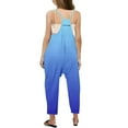 thumbnail image 4 of Girls Jumpsuit Kids Girls Summer V Neck Sleeveless Romper Colorful Gradient Print Loose Casual Jumpsuit with Pockets Baby Romper Blue 11 Years-12 Years, 4 of 5