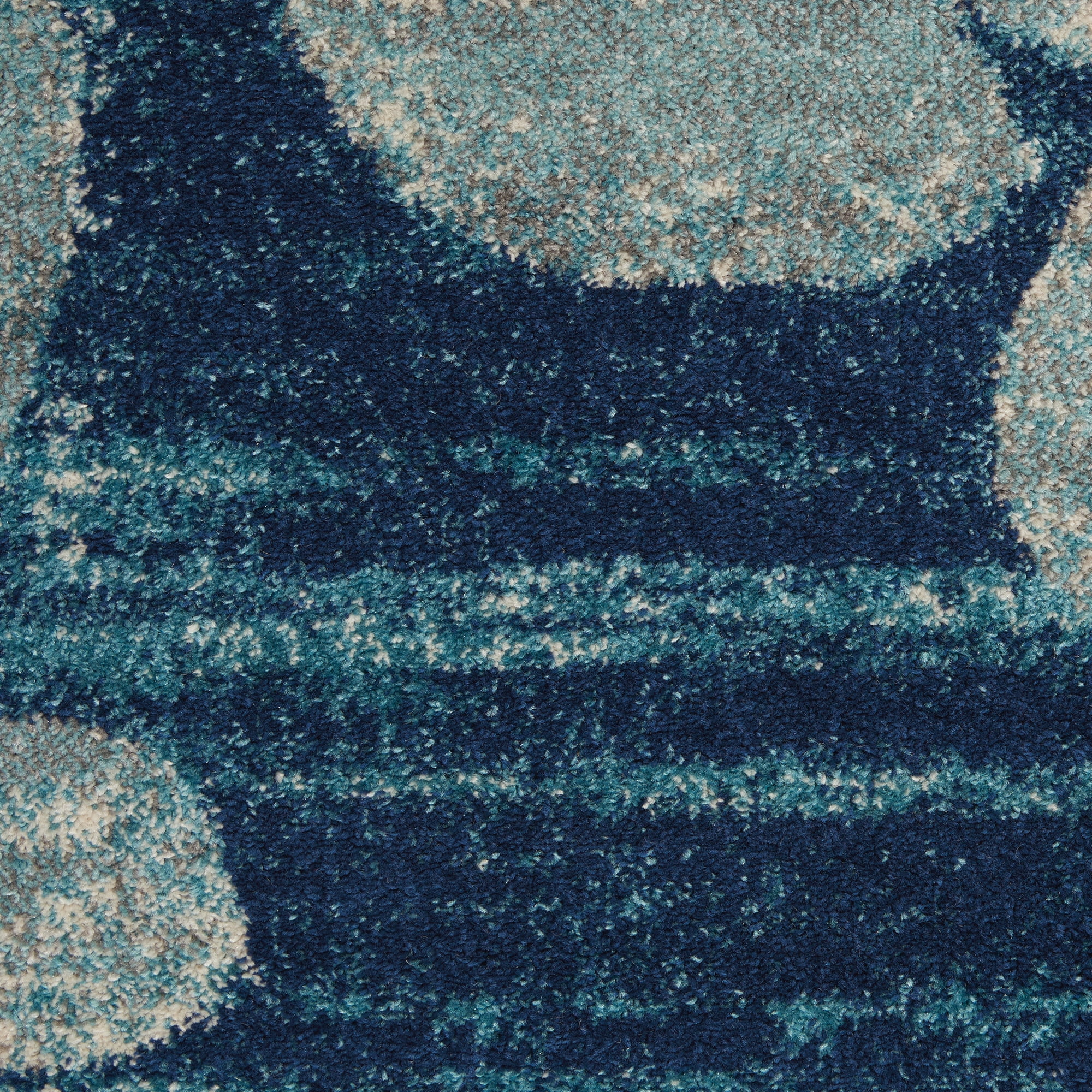 Serene Modern Botanical Navy/Light Blue 4' x 6' Area Rug, (4' x 6')