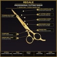thumbnail image 2 of REGALE Gold Pro Barber Kit 5-Piece Professional Set include Titanium Gold Scissors, Shears, Razor & Comb and Case, Premium Hair cutting kit set, 2 of 8
