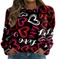 thumbnail image 1 of AMERTEER Chandails en Molleton de la Saint-Valentin pour Femmes Manches Longues Col Rond Pull, 1 of 2