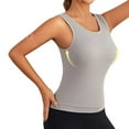 thumbnail image 5 of BLTIBY Women's Shapewear Tank Top Shaping U Neck Camisole Tummy Control Solid Color Vest Seamless Slimming Sleeveless Shaper Gray L, 5 of 6
