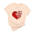 thumbnail image 4 of Otvok Womens Valentines T-Shirt Casual Round Neck Short-Sleeved Tops for Summer, 4 of 6
