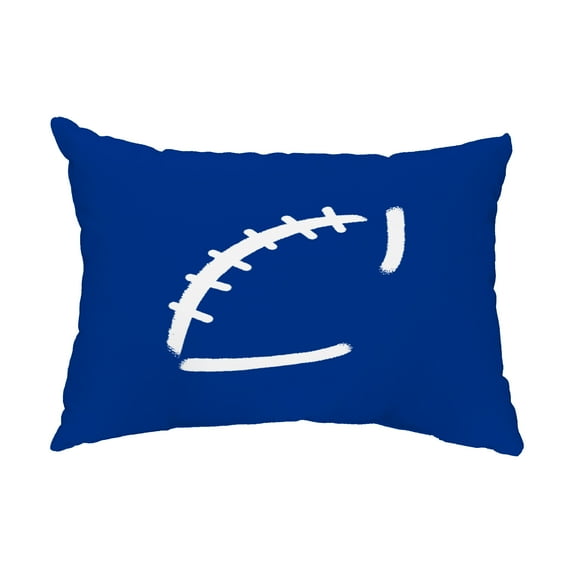 Simply Daisy, 14" x 20" Football Royal Blue Abstract Decorative Outdoor Pillow