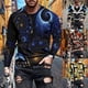 thumbnail image 4 of Mens Fashion Round Neck Printing Long Sleeve Camo Casual T-Shirts Top Sport Tee, 4 of 5
