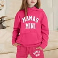 thumbnail image 2 of Zylarhe Girls Boys Sweatshirt Stylish Girls Casual Outfit Set Printed Long Sleeve Hooded Top with Pants Ensemble Hot Pink 4-5 Years, 2 of 4