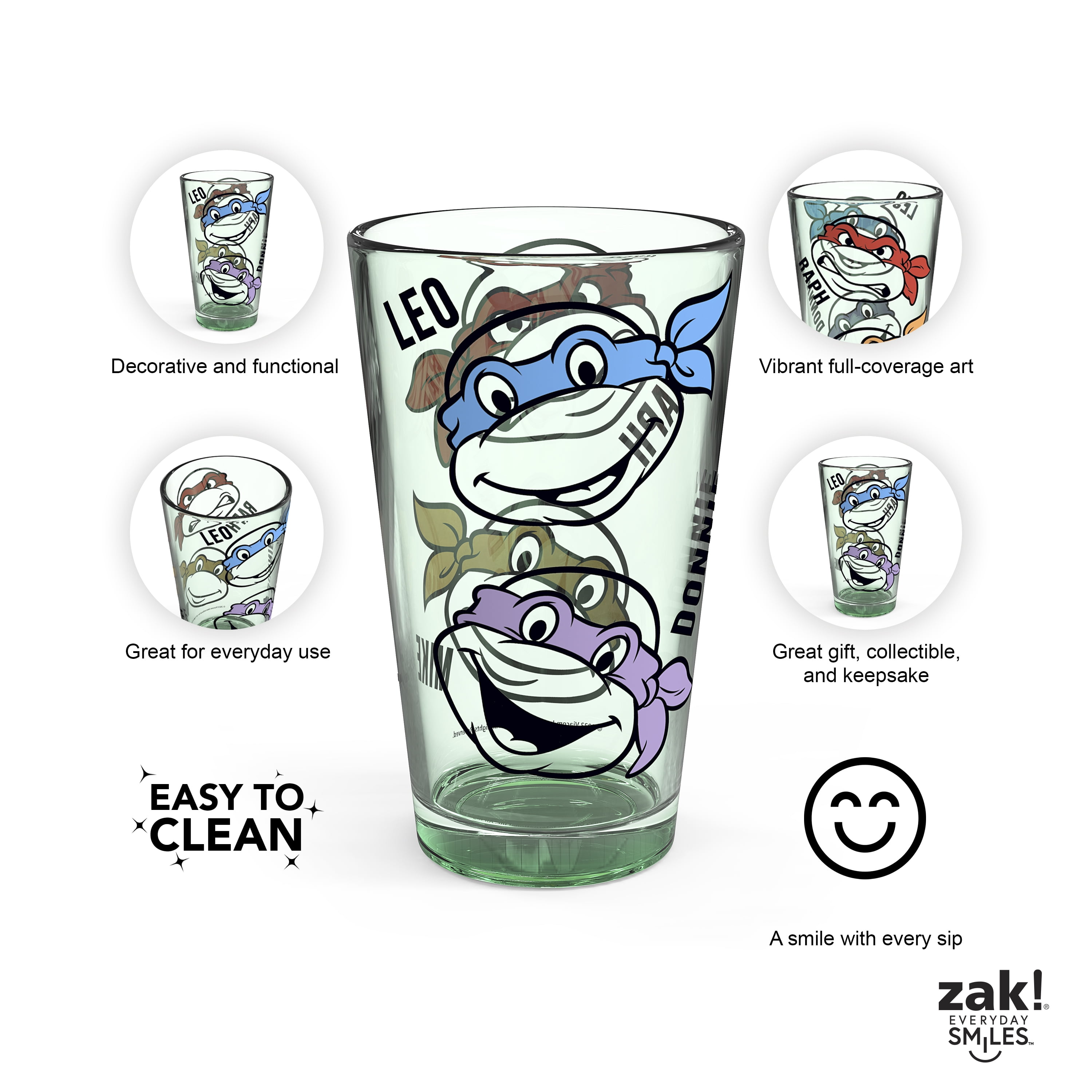 Zak Designs TMNT 16oz Pint Glass