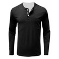thumbnail image 4 of pstuiky camisas de manga larga para hombre, Camisa transpirable de manga larga y cuello redondo de color sólido para hombre tops de invierno para hombre l, 4 of 6