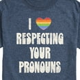 thumbnail image 3 of Instant Message - I Love Respecting Your Pronouns - LGBT Pride Ally - Men's Short Sleeve Graphic T-Shirt, 3 of 6