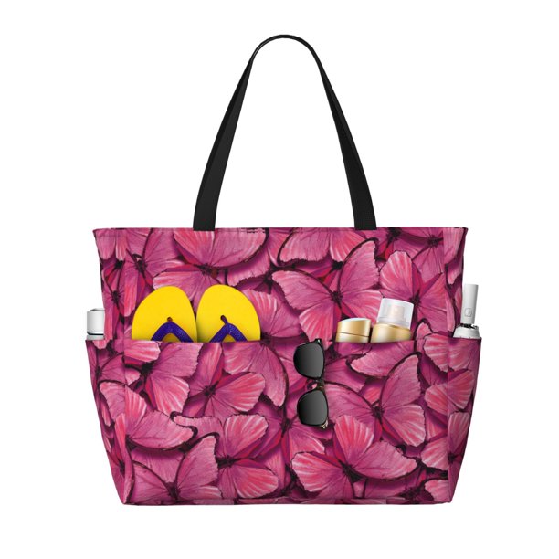 Easygdp Butterfly Bolsa de Viaje de Playa de Gran Capacidad, Bolsa Tote Perfecta para la Playa, Escapadas de Fin de Semana y Viajes