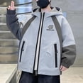 thumbnail image 6 of DJDLJWCJ Boys Windbreaker Jacket (3-15) Waterproof Hooded Reversible Jacket Spring/Fall Zip Up Outerwear for Kids Gray Size 12, 6 of 6