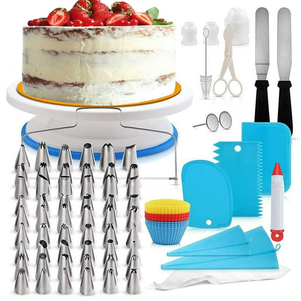 Abody Cakedecor Stainless Steel Cake Decorating Supplies Cake Turntable 106pcs Set Diy Cream Tools Walmart Com Walmart Com