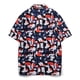 thumbnail image 2 of Camisa de playa para hombre, con estampado tropical, corte holgado, secado rápido, cuello vuelto, ideal para surfear y aventuras junto al mar. Talla 3XL. Azul., 2 of 4
