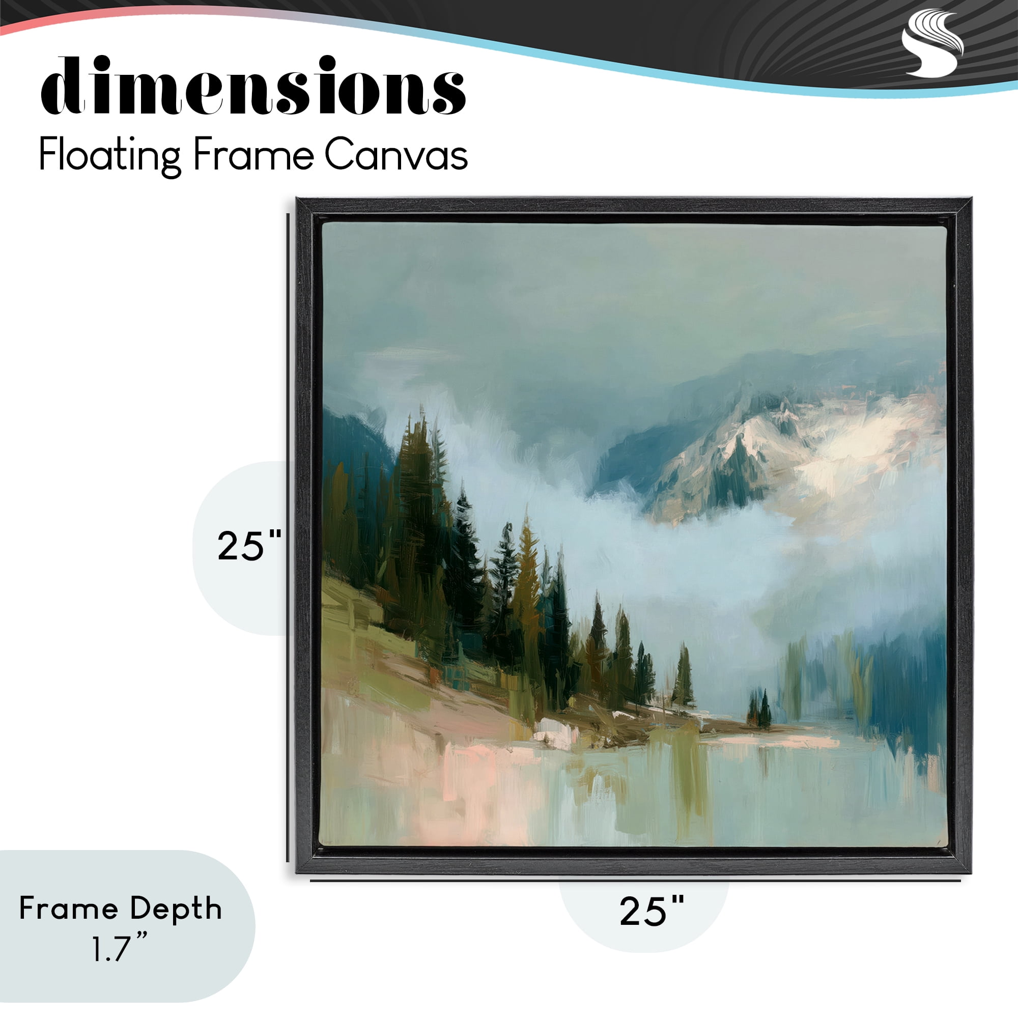 Stupell Industries Fog On The Mountains Black Framed Floater Canvas Wall Art, design by Kim Curinga