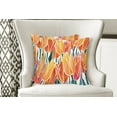 thumbnail image 4 of Ambesonne Orange Throw Pillow Cover 2 Pack, Floral Tulip Garden, 20", Orange, 4 of 6