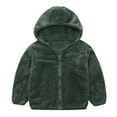 thumbnail image 2 of Kids Jacket Girls Coat Kids Baby Girls Boys Solid Zipper Thick Warm Hooded Outdoor Coat Warm Outwear Clothes, 2 of 5