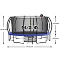 thumbnail image 3 of 15FT Recreational Trampoline, Modern Trampoline with Enclosure Net, Basketball Hoop, Ladder, Metal Bracket Support, Trampoline for Adults, Teens, Children, Blue, 3 of 8