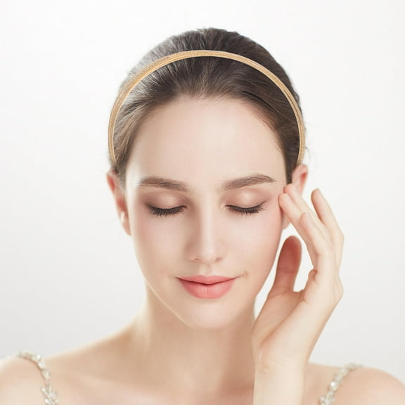 YUYUETIME 1Pcs Golden Thin Metal Headband for Women Design Perfect for Casual and Formal Events