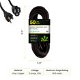 thumbnail image 2 of Cable de extensión Go Green Power Inc. 16/3, 50 pies, negro para exteriores, 2 of 7