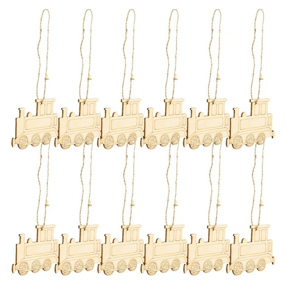 LEEYNEER Rustic Wooden Train Craft Slices for DIY Decorations and Handmade Projects Khaki 3 Bags