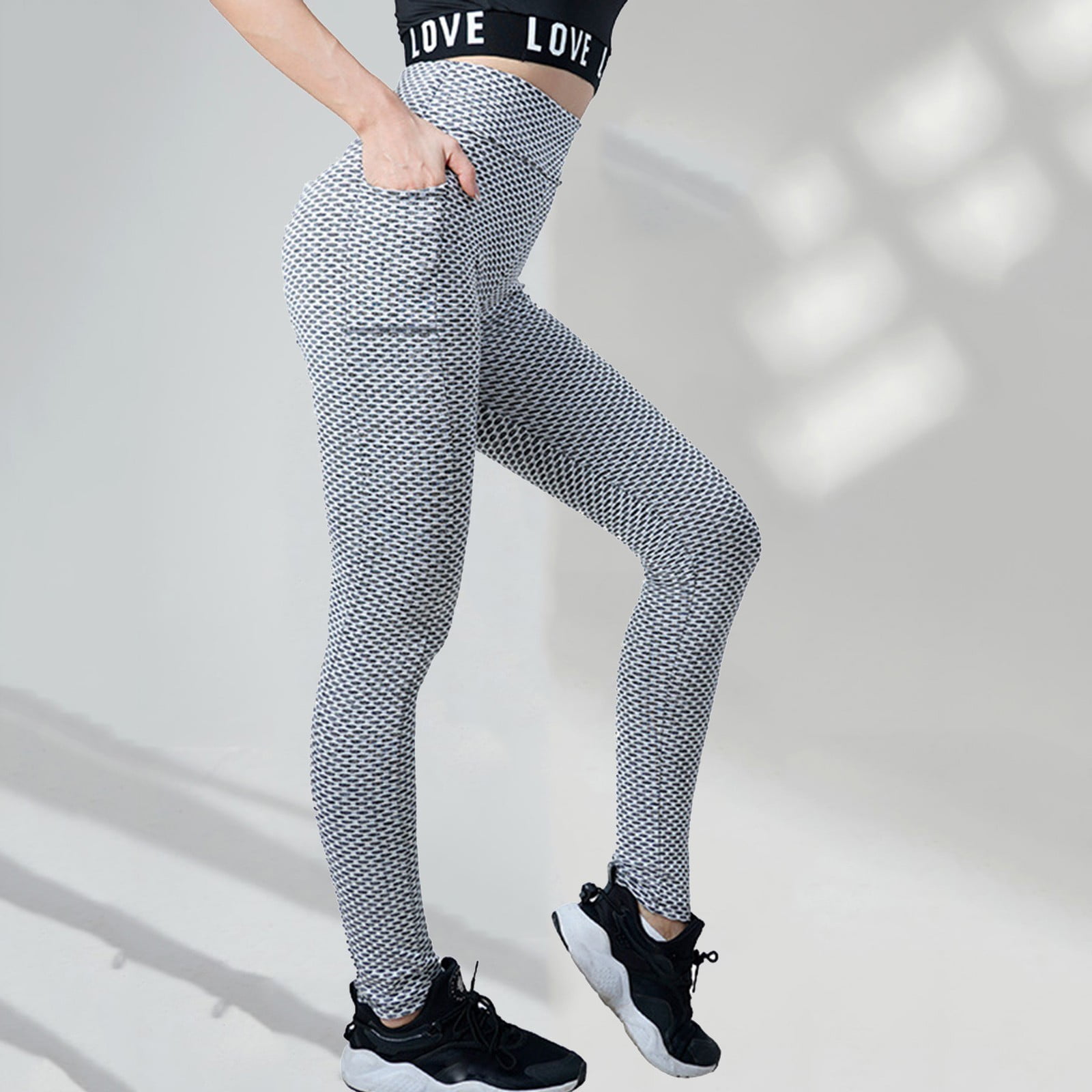 ONHUON Women's Pants Pocket Hiplift Fitness Stretch High