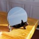 thumbnail image 2 of Espejo de obsidiana de piedra de cristal natural, disco plano, soporte para adornos decorativos para el hogar, 2 of 5