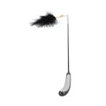 thumbnail image 2 of Cat Feather Playing Sticks with Bell Pet Retractable Wand Funny Rod Interactive ToyGray Black, 2 of 15