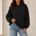 thumbnail image 6 of XRoczxe Women's Pullover Hoodie, Long Sleeve Fleece Sweatshirt with Kangaroo Pocket, Soft Casual Loose Fit Hooded Top for Fall Winter Lounge & Daily Wear, 6 of 9