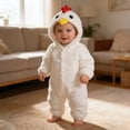 thumbnail image 6 of Bigetiay Halloween Outfit Newborn Baby Girl Boy Long Sleeve Chicken Romper Jumpsuit with Hood 0-3 Months Baby Girl Clothes, 6 of 8