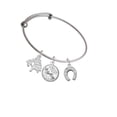 thumbnail image 2 of Delight Jewelry Silvertone Horseshoe Silvertone Let Things Go Tree Charm Bangle Bracelet, 2 of 4