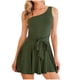 thumbnail image 1 of Mono de tirantes sin mangas informal de un hombro liso de verano a la moda para mujer, 1 of 9