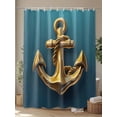 thumbnail image 4 of Boanket Polyester Fabric Yellow Anchor Shower Curtain, Coastal Nautical Anchor Turquoise Waterproof Bathtub Curtain Bathroom Decor Set with Hooks 36 x 78 Inches,, 4 of 6