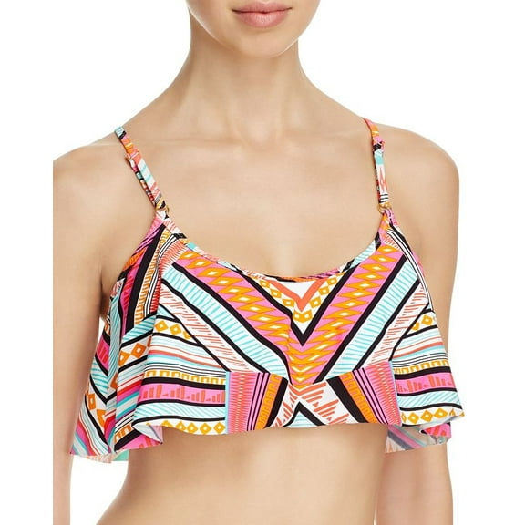 Jessica Simpson MULTI 'Vacquera' Flounce Bikini Swim Top, US Large