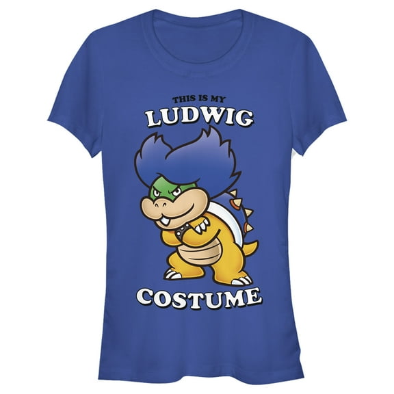 Junior's Nintendo This is my Ludwig Costume  Graphic Tee Royal Blue 2X Large