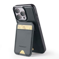 Decase Magnetic PU Leather Wallet Phone Case for iPhone 16 Pro, RFID Blocking, Mag-Safe Compatible, 2-in-1 Removable Card Holder,Shockproof Flip PU Leather Phone Cover,Black