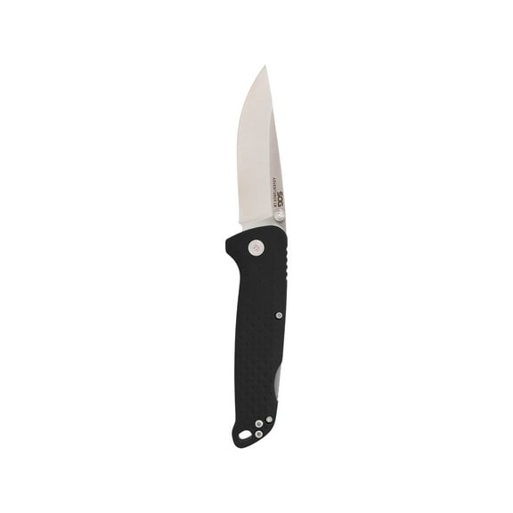 SOG Adventurer LB Pocket Knife 3" Drop Point 5Cr15MoV Satin Blade Glass Filled Nylon Handle Black
