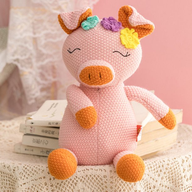 Oso de peluche de 35 cm, bonito animal de peluche, ciervo, conejo, cerdo, muñeco de peluche suave para regalo de cumpleaños