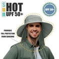 Men's Sun Hat with Neck Flap, Wide Brim Fishing Safari Hiking Hat, UPF